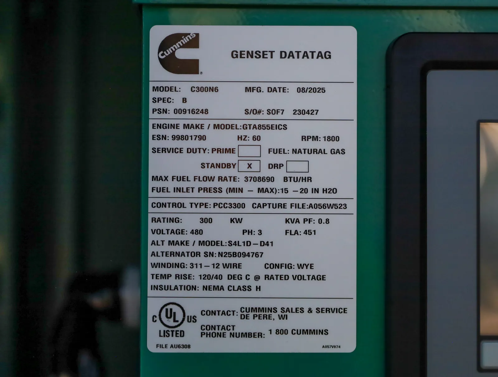 300kW Cummins Natural Gas Generator Set - Image 6