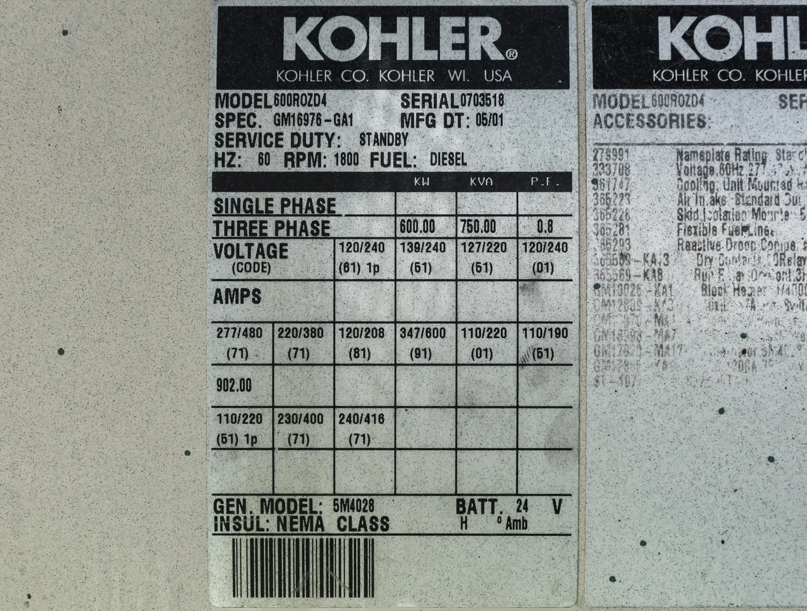 600kW Kohler/Rehlko Diesel Generator Set 600kW Kohler/Rehlko Diesel Generator Set - Image 6