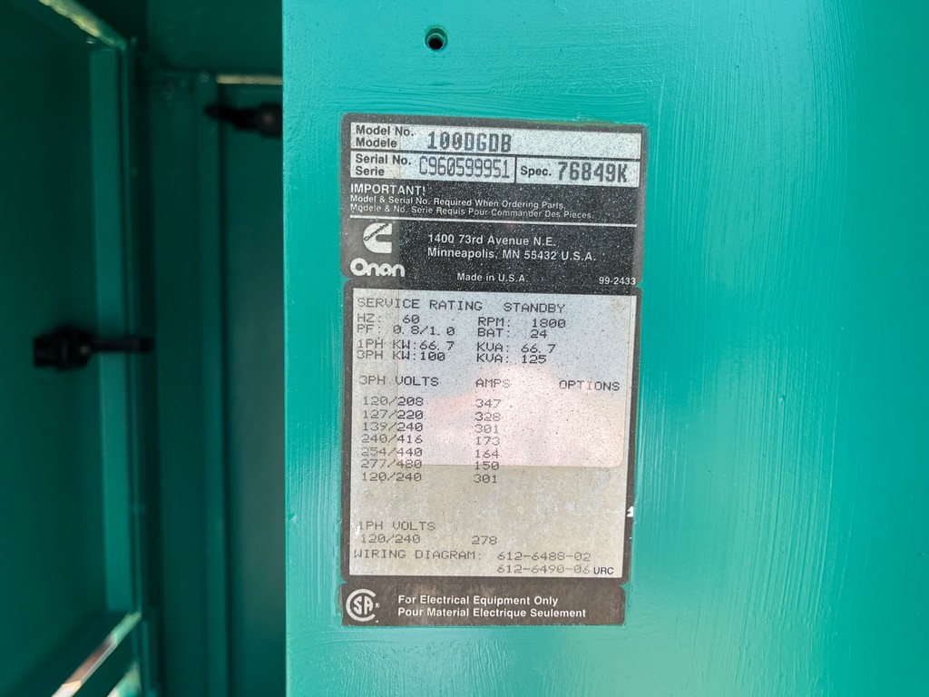 Used Cummins DGDB Generator Set 100kW Used Cummins DGDB Generator Set 100kW - Image 8