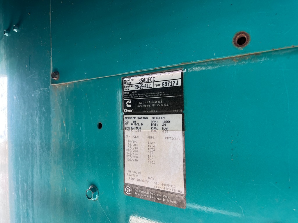Used 350kW Cummins NTA855-G3 Generator Set Used 350kW Cummins NTA855-G3 Generator Set - Image 14