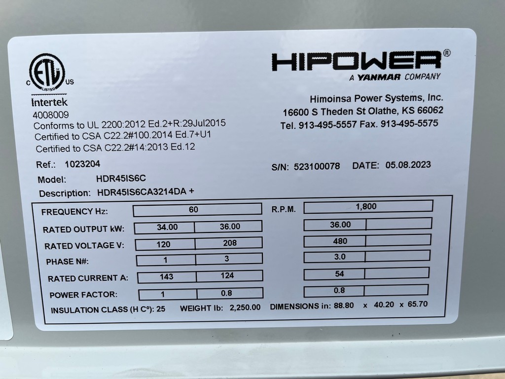 New HiPower HRIW45 Generator Sets - Image 10